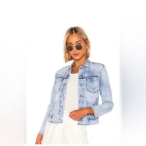 L'AGENCE Light Blue Washed Denim Jean Jacket